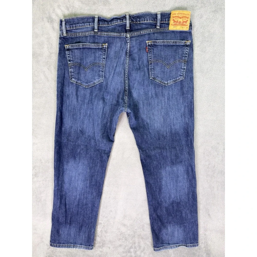 Levis 505 Jeans Mens 42x30 Blue Straight Medium Wash Denim Mid Rise Workwear‎